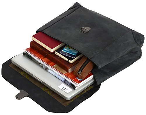 Gusti Leder studio „Phil“ Businesstasche mit wasserfestem Innenfutter 38 x 31 x 11 cm Laptoptasche 13″ Schwarz Grau 2B14-20-6wp - 4