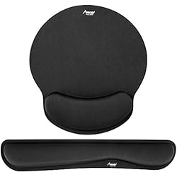 Tapis de Souris et Repose-Poignet Clavier en Gel MAD GIGA Mouse Pad Ergonomique en Mousse à Mémoire de Forme pour Ordinateur Portable, Bureau,Office,Game/Gaming