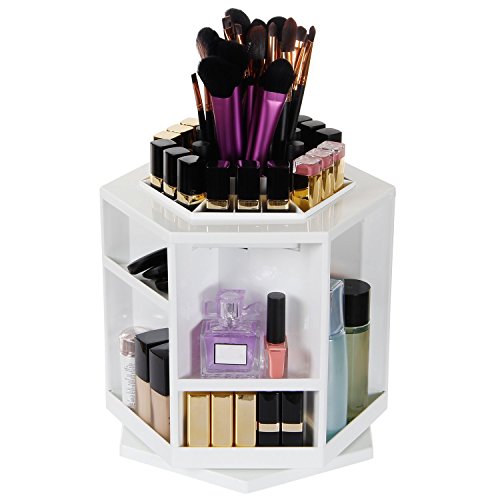Lifewit Drehbarer Lipgloss Aufbewahrung Kosmetik Organizer aus Acryl Lippenstiftständer Organizer Turm Spinning Lipstick Tower Lippenstifthalter