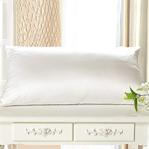 LILYSILK Funda de Almohada Una Cara de 100% Seda de Mora y Otra Cara de 100% Algodón, Color Blanco, 50x75cm, 1 Unidad, con Caja de Regalo