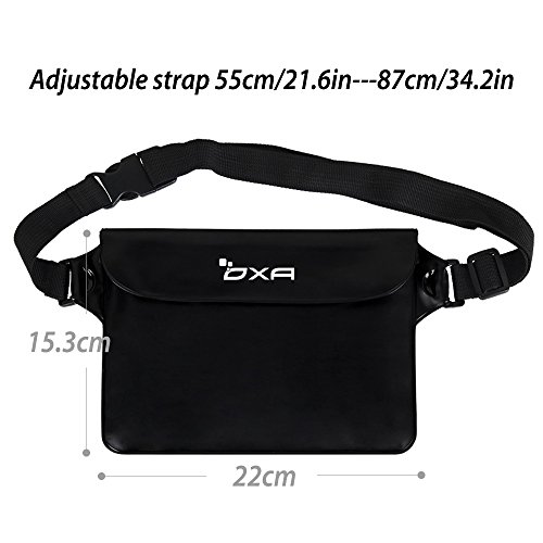 OXA Wasserdichte Tasche, Wasserdichte Beutel, Strand-Tasche für Strand, Angeln, Schwimmen, Bootfahren, Perfekter Schutz für Smartphone, Kamera und Bargeld vor Wasser, Sand, Staub und Schmutz (Schwarz) - 2