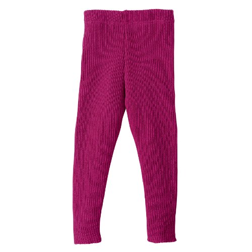 Organic Knitted Merino Baby Leggings/Trousers Berry-50/56 0-3m