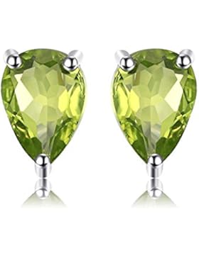 JewelryPalace Birne 1.6ct Natürliche grüne Peridot Birthstone Bolzen Ohrringe Solid 925 Sterling Silber