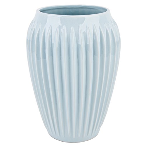 Vase Vertigo Stripes Design Porzellan blau Gefäß (23x16x16cm) - 3