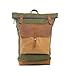 Produktbild Nasis Vintage retro Unisex groß Canvas Leder Rucksack Daypacks Campus College Camping Multifunktion 15 Zoll Laptop AL5078 (grün)