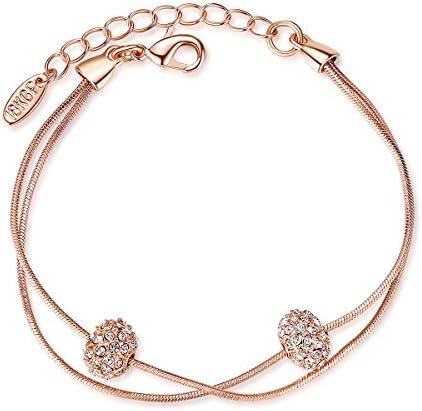 Bracelet Two Movable Beads for Women made by Crystal Gift