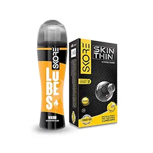 Skore Skin Thin Condoms 10s and Warm Lubes 50 ml