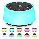 Color Noise Sound Machines With 10 Colors Night Light 25 Soothing Sounds And Sleep White Noise Machine 32 Volume Levels 5 Timers Adjustable Brightness Memory Function For Adults Kids Baby (black)