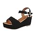 Produktbild Sandalen Damen,Binggong Frauen Fisch Mund Rutschfeste Plattform High Heels Sandalen Schnalle Slope Sandalen plateauschuhe Damen Sandalen Mit Absatz Bequeme Sandalen Mokassins (38EU, Schwarz)