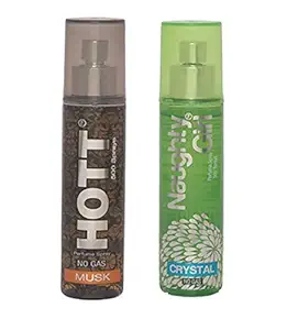HOTT Mens MUSK & Naughty Girl Women CRYSTAL- (Set of 2 Perfume for Couple) (60ml each)