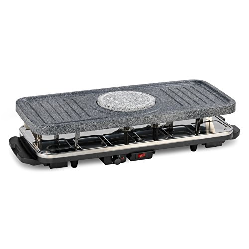 GOURMETmaxx 05497 Raclette- & Fondue-Set | Granit-Look |für 12 Personen | 38 teilig | Keramik-Antihaftbeschichtung | inkl. Steinplatte | 1.600 Watt | Grau-Schwarz - 4