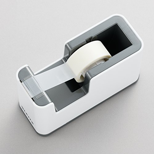 Leitz Dispensador de cinta adhesiva  Soporte fijo  Cinta adhesiva incluida  Blanco Gris metalizado  WOW  53641001