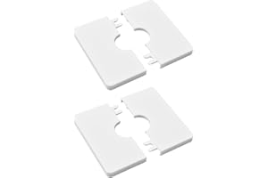 UFURMATE Lot de 2 cache-tuyaux carrés autocollants en plastique ABS pour tuyau de douche de 22 mm de diamètre (blanc)
