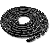Qoltec Organizer per cavi, 10 mm, 10 m, colore: nero