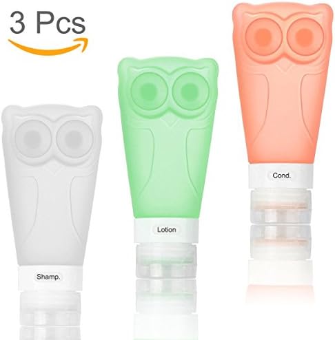 Travel Bottles KIDAC Travel Accessories Leak Proof Portable Travel Container BPA Free Silicone Refillable Containers Tubes for Shampoo Lotion Soap and Toiletries (2.8 OZ Pack of 3 Green Orange White)