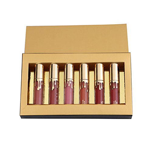 Cabet Lippenstifte Liquid Matt Lip Gloss Dauerrhaft Lip Liner Make up 6 Stück - 4