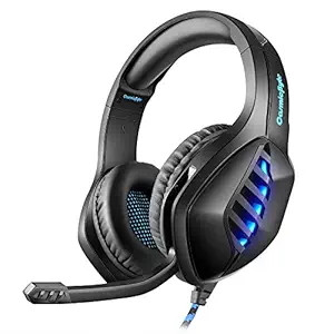 Cosmic Byte GS430 Gaming wired over ear Headphone, 7 Color RGB LED and Microphone for PC, PS5, Xbox, Mobiles, Tablets, Laptops (with mic,Black)