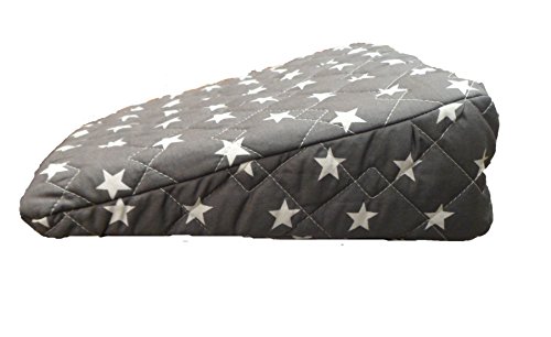 Schwangerschaft Mutterschaft Große bequeme Rücken und Bauch Unterstützung Keil Kissen – dunkelgrau Sterne – mit gestepptem Bezug – 30 x 30 cm - 2