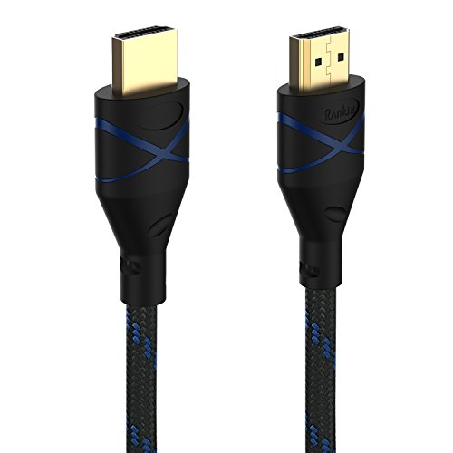 HDMI Kabel, Rankie 1.8m Nylon Geflochten Extrem Haltbar Hochgeschwindigkeits HDMI HDTV Kabel – Unterstützt Ethernet, 3D, 4K und Audio-Return (Blau) – R1108Q - 5