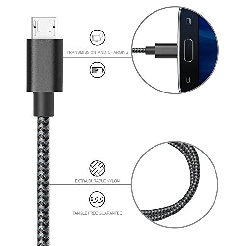 Cable Micro USB 3-Pack 1 M ONSON Cable USB Trenzado de nylon - Cargador Micro USB Sincro y carga usb para Samsung Galaxy S7 Edge S7 S6 Edge S4 S3 Note 5 4 HTC LG Android - Negro Cable Micro USB 3-Pack 1 M ONSON Cable USB Trenzado de nylon - Cargador Micro USB Sincro y carga usb para Samsung Galaxy S7 Edge S7 S6 Edge S4 S3 Note 5 4 HTC LG Android - Negro
