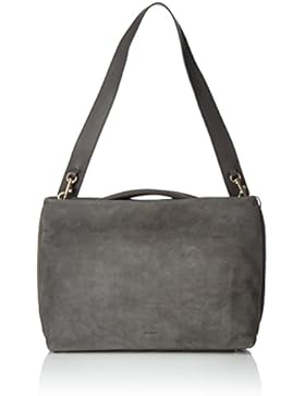 Skagen Damen Mikkeline Tornistertasche, Grau (Pewter), 9.5x26x33.5 cm