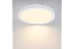 ‎GLITZERLIFE Glitzerlife LED Deckenleuchte Rund Flach - Modern Weiß Deckenlampe LED Flurlampe Warmweiß 3000K 18W IP44 Wasserfest für Küche Büro Wohnzimmer Badezimmer Kinderzimmer Schlafzimmer Ø22.5CM