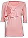 Happy Mama. Women's Maternity Nursing 2in1 Bolero Top Shirt 3/4 Sleeve. 458p (Apricot, UK 12, L)