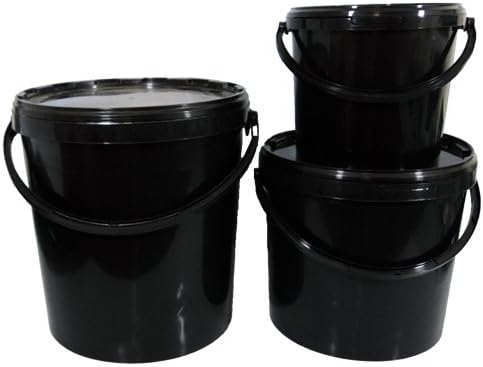 Heavy Duty Watertight 11 Litre Bucket and Lids x 5