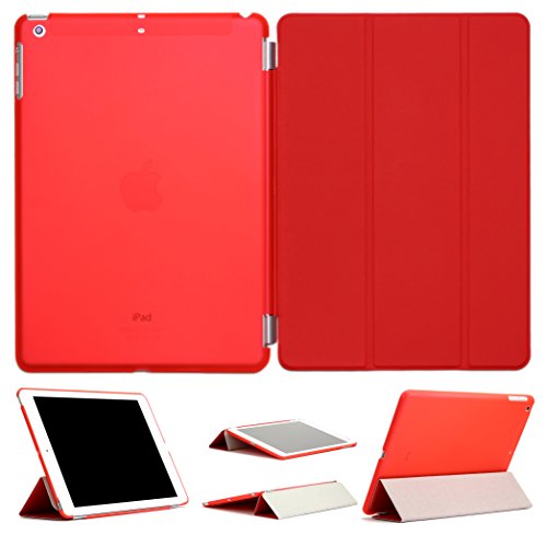 Original Urcover® iPad Air 2 ( 2014 Version - 6.Generation) Smart Cover Case Etui Schutz Hülle mit Sleep/Wake & Ständer Funktion inkl. Displayschutzfolie und weiteres Zubehör - Rot