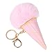Produktbild OSYARD Schlüsselanhänger,Keychain,Eiscreme Kunstfell Ball Schlüsselbund Rucksäcke Handtaschen Tasche Anhänger Damen Dekor Zubehör Plüsch Autoschlüssel Ring Schlüsselringe Keyring