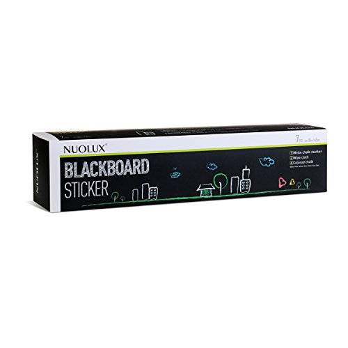 NUOLUX Tafel Aufkleber Wandtattoo 6 farbige Kreide und Radiergummi Tuch enthalten – Tafel Kontakt Papier Vinyl Chalk Board Paint Alternative (12′ x 17,7″) Innenministerium Dekor - 7