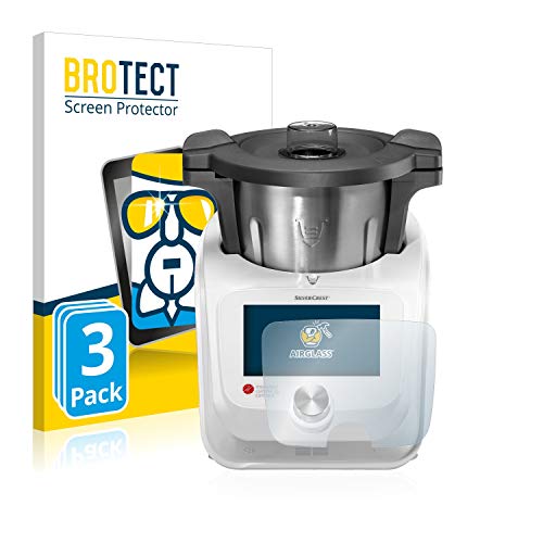 brotect Protection Ecran Verre Compatible avec SilverCrest Monsieur Cuisine Connect (3 Pièces) Film Protecteur Vitre 9H Anti-Rayures, AirGlass