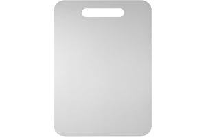 INOXLM LAVORAZIONI INOX INOXLM Tagliere Acciaio Inox Alimentare 34x23 cm Idoneo Haccp, Tagliere da cucina professionale double face e resistente, Tagliere in acciaio per Cucina, Bar e Ristorante - Made in italy