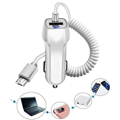 Preisvergleich Produktbild ZDZHU USB Typ C Autoladegerät - Ultra Rapid Retractable Dual-Port Ladegerät Adapter USB C Kabel für Samsung S10 + S10E S9 S8 S9 + Hinweis 8 Hinweis 9 S8 Plus / iPhone / LG G6 / G5 / Google Pixel,White