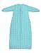 Produktbild Baby Winter Reiseschlafsack mit langen Ärmeln, warm wattiert für Raumtemperaturen unter 18 Grad geeignet. Hergestellt aus aus petrolfarbenem Jersey Baumwollstoff mit Sternen bedruckt