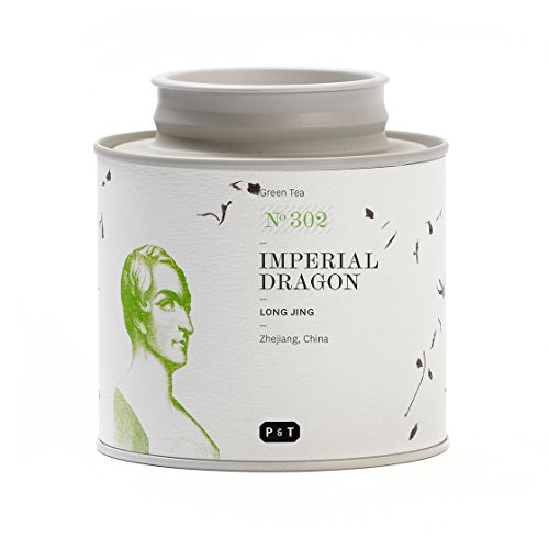 P & T Imperial Dragon, Thé Vert Pur en Vrac, Long Jing, Chine, Boîte (80g / 2.8oz)