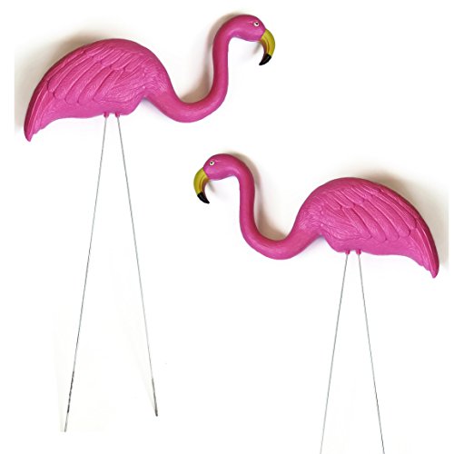Bada Bing 2er Set Teichfigur Flamingo pink 67 cm Steckfigur Garten Gartendeko Sommer Trend - 2