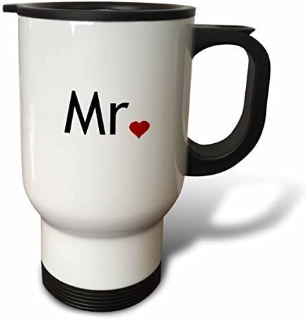 YuieKim Mr. with Red Love Heart 14-Ounce Travel Coffee Mug