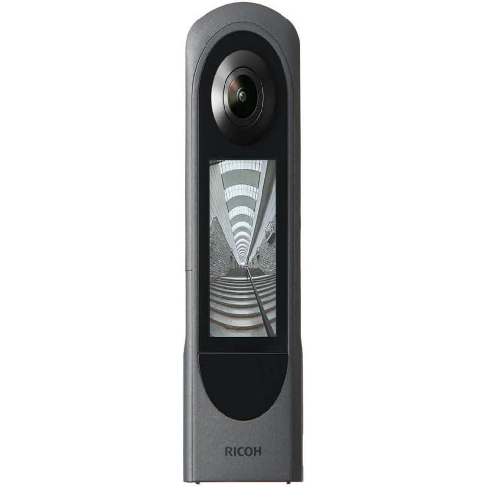 Ricoh 360 Degree Camera Theta X, High Resolution Image of Approx 60M, 5.7K 360, Touch Screen, Interchageable Battery, Externa