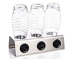 Streambrush Premium Abtropfhalter aus Edelstahl Abtropfständer für z.B. Sodastream Crystal & Emil Flaschen - Flaschenhalter mit praktischer Deckelhalterung | Made in Germany 3X Streambrush Premium Abtropfhalter aus Edelstahl Abtropfständer für z.B. Sodastream Crystal & Emil Flaschen - Flaschenhalter mit praktischer Deckelhalterung | Made in Germany 3X