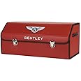 Car Trunk Organizer For Bentley Continental GT Coupe 3rd Gen/GT V8/GT Speed 2018-2023 Leather Trunk Storage Box Foldable with Lid Waterproof Emblem Accessories,E