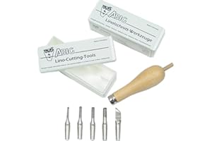 CREATIVDISCOUNT NEU Linolschnittgarnitur Kunststoffbox. 5-teilig