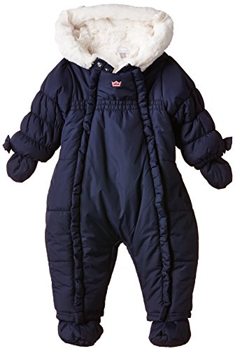 Absorba Baby Girls Indigo Trip Plain Snowsuit, Blue (marine), 6-12 months (Manufacturer size: 12 mois)