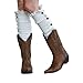 GGG 2015 Frauen Reizvolle Spitzeordnung Geknöpft Strick Stiefel Abdeckung Beinlinge Strumpf Cool (Farbe: Weiß)