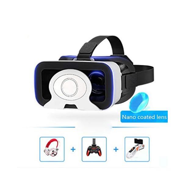 3D VR Brille VR-Headset Mit Remote Controller,3D VR-Brille Für TV, Filme Videospiele-Gläser VR-Goggles Kompatibel Mit Telefonen Im Wert Von 4,7-6,5 Zoll,H
