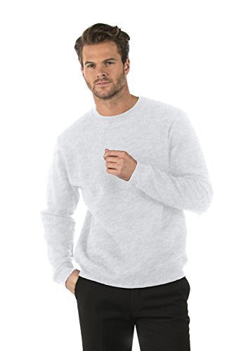 Bruntwood Redondo Clásico Cuello con Sudadera - Classic Crew Neck Sweatshirt - Hombre y Mujer - 280GSM - Algodón/Poliéster (Heather Gris, XXL)