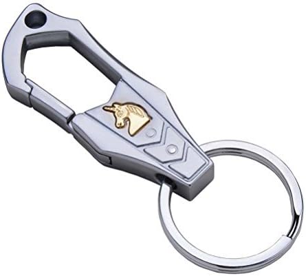 Key Chain Holder, Liangery Business Gift Car Key Rings Chains Stainless Steel Keychains for Man (Silver Steel)