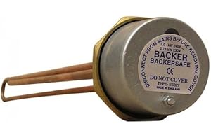 Backer 27" Immersion Water Heater with Thermostat & Safety Cut Out 3kW Copper Element