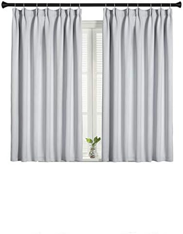 SUO AI TEXTILE 2 Panels Blackout Curtains Soft Solid Thermal Insulated Pencil Pleat Window Treatments Privacy Protect Bedroom Curtains 46" x 54" Drop Grey White