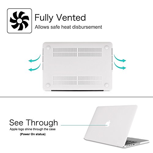 Fintie MacBook Pro 13 Retina Hülle (NO CD-ROM Drive) – Ultra Slim Hochwertige Matt Gummierte Hartschale Tasche Schutzhülle Snap Case für Apple MacBook Pro 13.3 Zoll mit Retina Display (A1502 / A1425), Frost Klar - 5